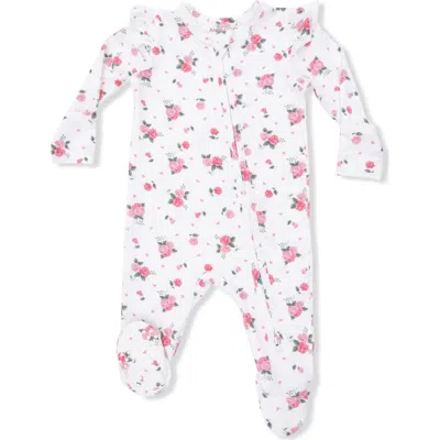 Angel Dear Babies'  Pink Rosettes Footie In Multi