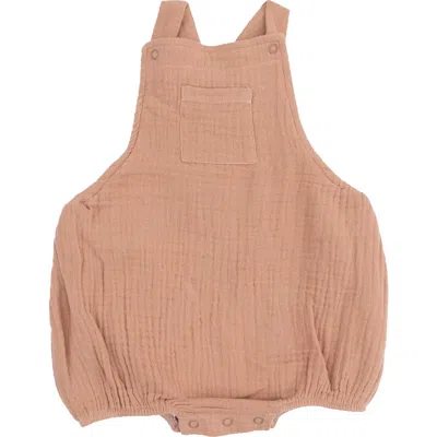 Angel Dear Babies'  Pocket Organic Cotton Muslin Bodysuit In Brown