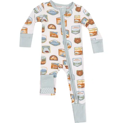 Angel Dear Babies'  Print Convertible Zip Romper In Gray