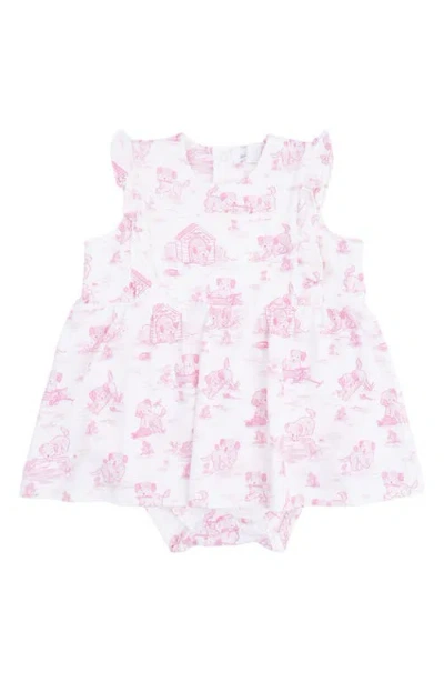 Angel Dear Babies'  Puppy Ruffle Skirted Bodysuit In Pink