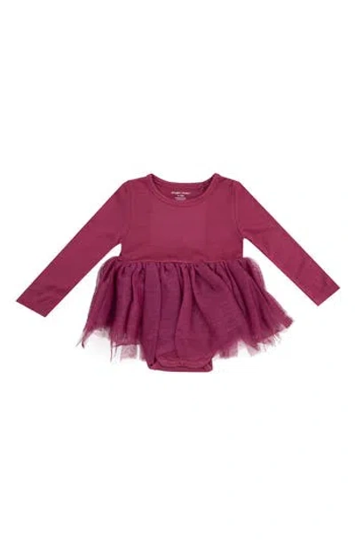 Angel Dear Babies'  Rib Tutu Skirted Bodysuit In Burgundy