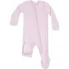 Angel Dear Rib Zip Footie In Pink