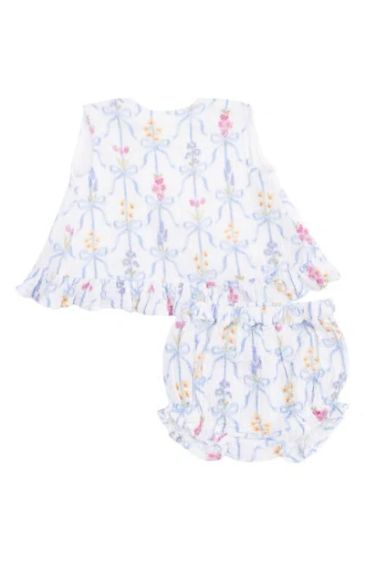 Angel Dear Babies'  Ribbon Bouquet Organic Cotton Dress & Bloomers Set In Multi