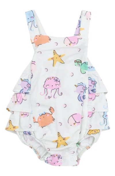 Angel Dear Babies'  Ribbon Ruffle Bodysuit In White