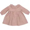 Angel Dear Ruffle Long Sleeve Corduroy Dress In Pink