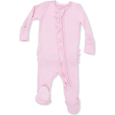 Angel Dear Babies'  Ruffle Rib Footie In Brown