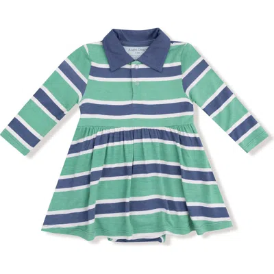 Angel Dear Babies'  Rugby Stripe Polo Dress In Multi
