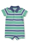 Angel Dear Rugby Stripe Romper In Green