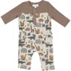 Angel Dear Safari Sketchbook Romper In Brown