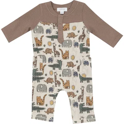 Angel Dear Babies'  Safari Sketchbook Romper In Brown