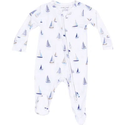 Angel Dear Babies'  Sailboat Print Footie In Blue