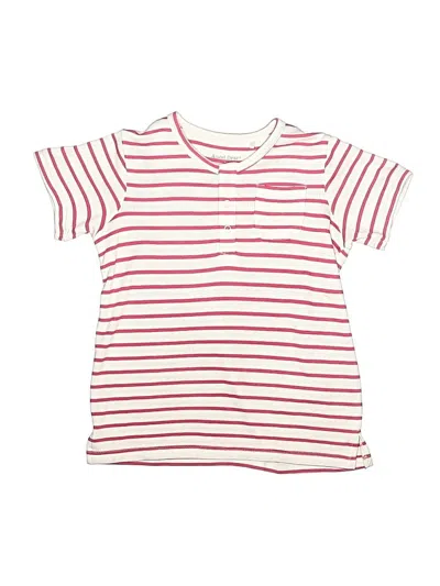 Pre-owned Angel Dear Kids' Short Sleeve Henley In Red