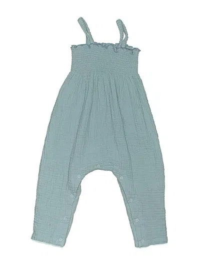 Pre-owned Angel Dear Kids' Short Sleeve Onesie In Blue