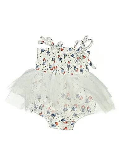 Pre-owned Angel Dear Babies' Short Sleeve Onesie In White