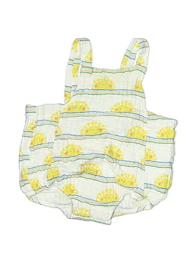 Pre-owned Angel Dear Babies' Short Sleeve Onesie In Yellow