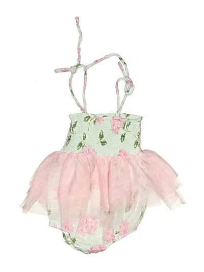 Pre-owned Angel Dear Kids' Short Sleeve Outfit In Pink