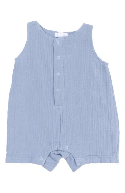 Angel Dear Babies'  Sleeveless Organic Cotton Gauze Romper In Blue