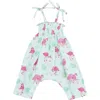 Angel Dear Babies'  Smocked Bodice Romper In Green