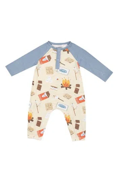 Angel Dear Babies'  S'mores Romper In Blue