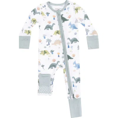 Angel Dear Babies'  Soft Dinos Convertible Zip Romper In Ivory