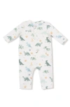 Angel Dear Soft Dinos French Terry Romper In White