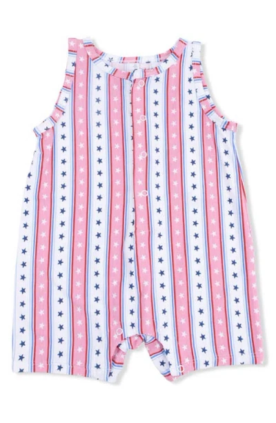 Angel Dear Babies'  Stars & Stripes Cotton Sleeveless Romper In Multi