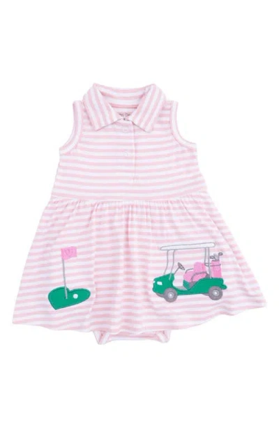 Angel Dear Babies'  Striped Golf Polo Skirted Romper In Multi