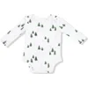 Angel Dear Tiny Forest Print Long Sleeve Bodysuit In White