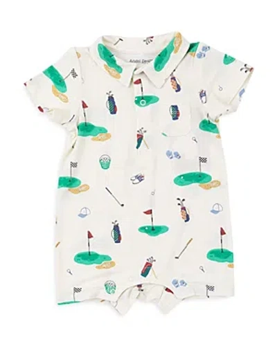 Angel Dear Unisex Golf Polo Shortie Romper - Baby In Mutli