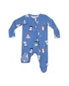 Angel Dear Unisex Holiday Two Way Zipper Footie - Baby In Blue
