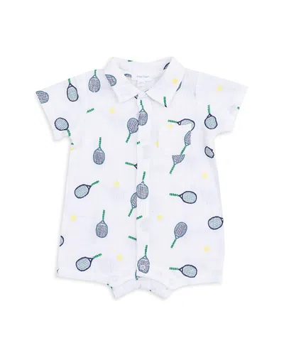 Angel Dear Unisex Tennis Print Polo Shortie Romper - Baby In White