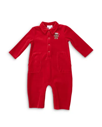 Angel Dear Unisex Velour Red Jumpsuit - Baby