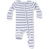Angel Dear Vintage Stripe Footie In Blue