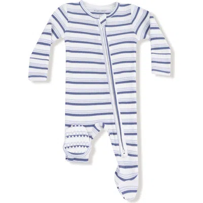Angel Dear Babies'  Vintage Stripe Footie In Blue