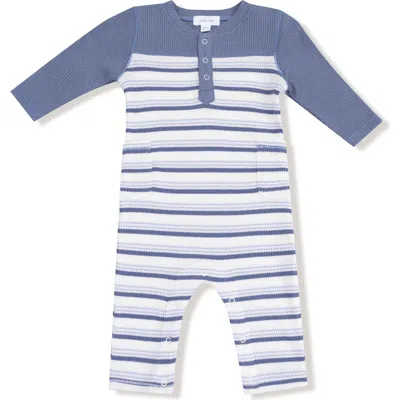 Angel Dear Babies'  Vintage Stripe Romper In Blue