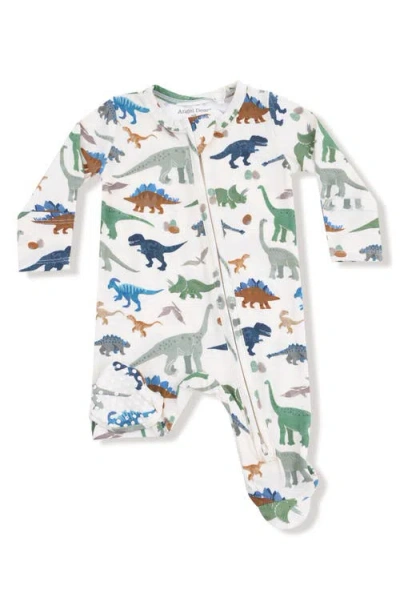 Angel Dear Babies'  Washy Dinos Zip Footie In Multi