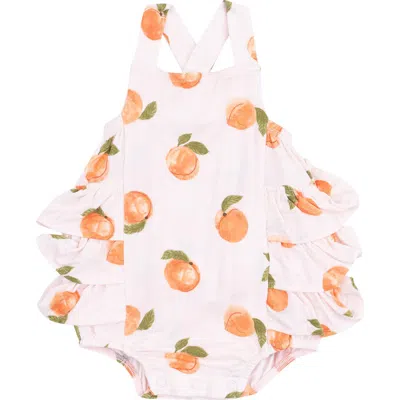 Angel Dear Babies'  Watercolor Peaches Bodysuit In Orange