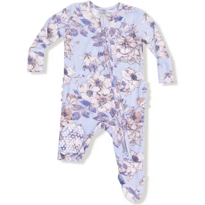 Angel Dear Babies'  Woodrose Print Zip Footie In Purple