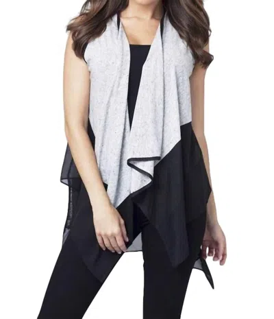 Angel Draped Vest In Black/gray