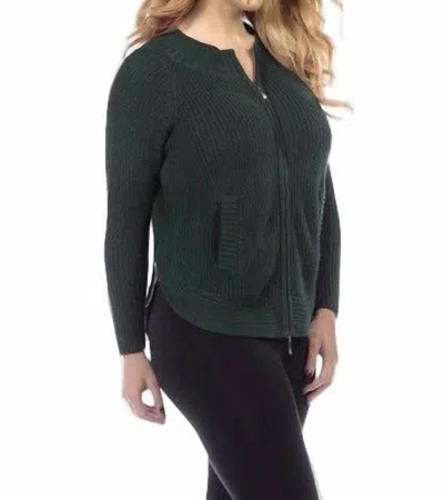 ANGEL FRONT & SIDE-ZIP CARDIGAN IN HUNTER