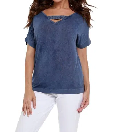 Angel Front To Back Braided Top In Denim In Multi
