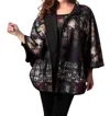 ANGEL GRAPHIC COCOON CAPE IN BLACK MULTI