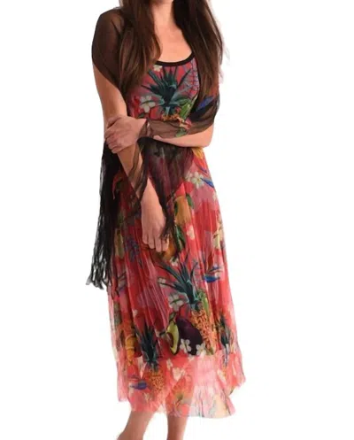 Angel Hawaiian Escape Maxi Dress In Black In Multi