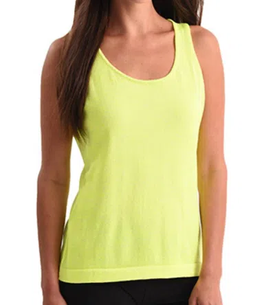 Angel Heathered Bra-friendly Tank Top In Lime In Yellow