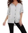 Angel Hooded Polka Dot Button Cardigan In Light Gray In Multi