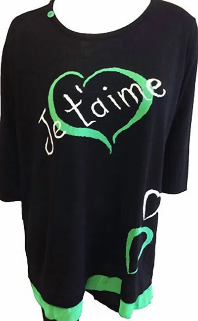 Angel Je'taime Sweater In Black/green In Multi