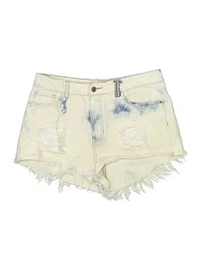 Pre-owned Angel Kiss Denim Shorts In Ivory