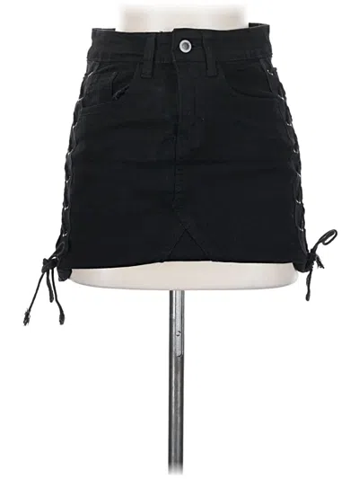 Pre-owned Angel Kiss Denim Skirt In Black