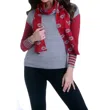 Angel Kiss Me Pullover W/ Scarf In Gray/red In Multi
