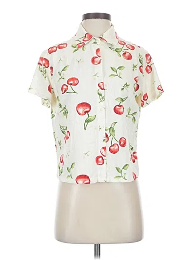 Pre-owned Angel Kiss Short Sleeve Blouse In White